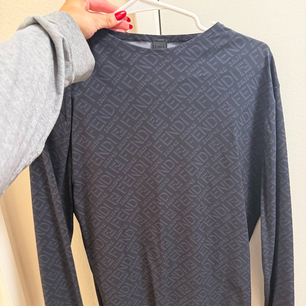 FENDI X SKIMS Mock Neck long Sleeve Bodysuit